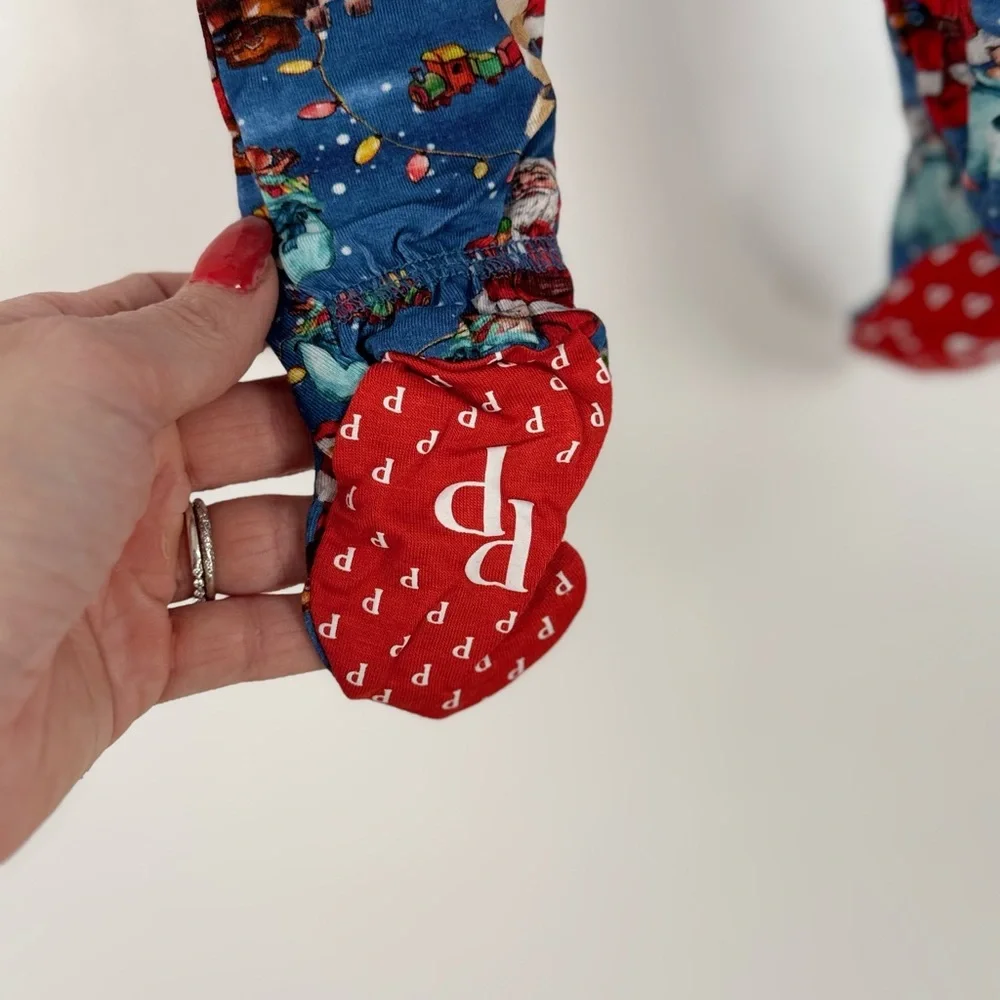 Posh Peanut Santa Claus Footie Zippered One Piece New Bamboo Sz 3-6 m‎